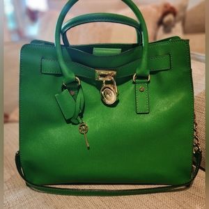 MICHAEL KORS HAMILTON BAG PALM GREEN (Large)